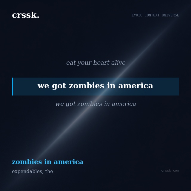 Visual quote poster card for: "zombie" from Zombie by The Cranberries