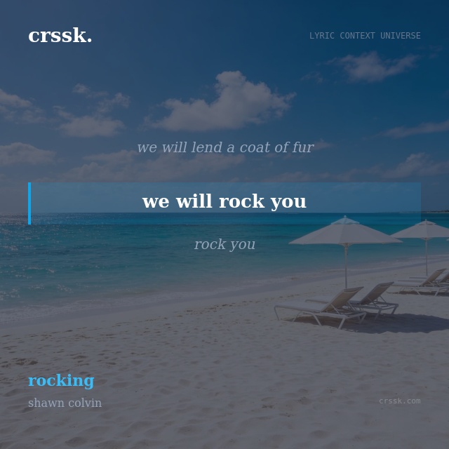 Visual quote poster card for: "we will rock you" from We Will Rock You by Queen